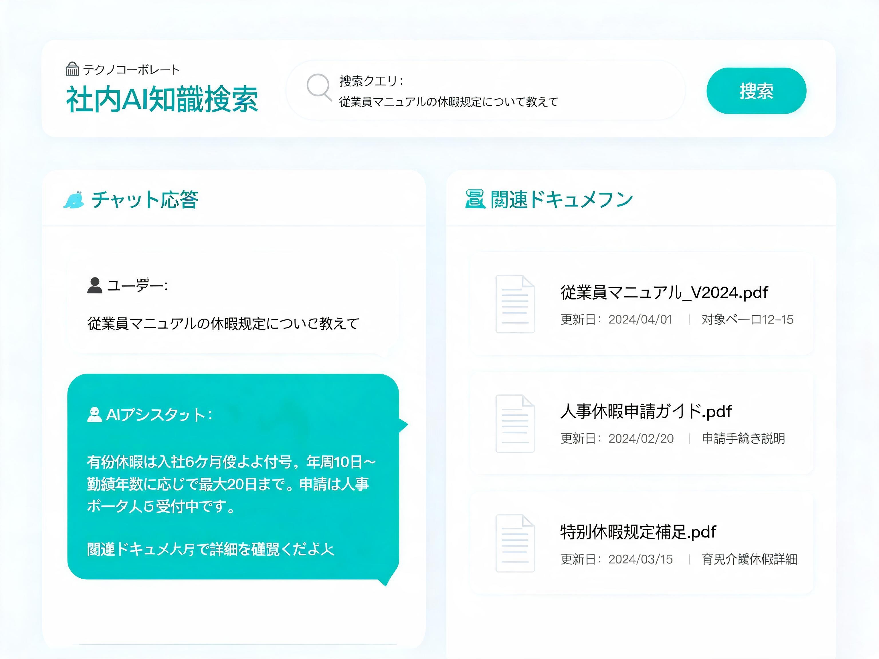 社内ナレッジ検索のイメージ